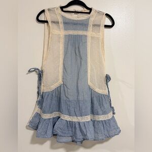 RYU Cottage core Fairy Prairie tunic apron style blouse size small romantic